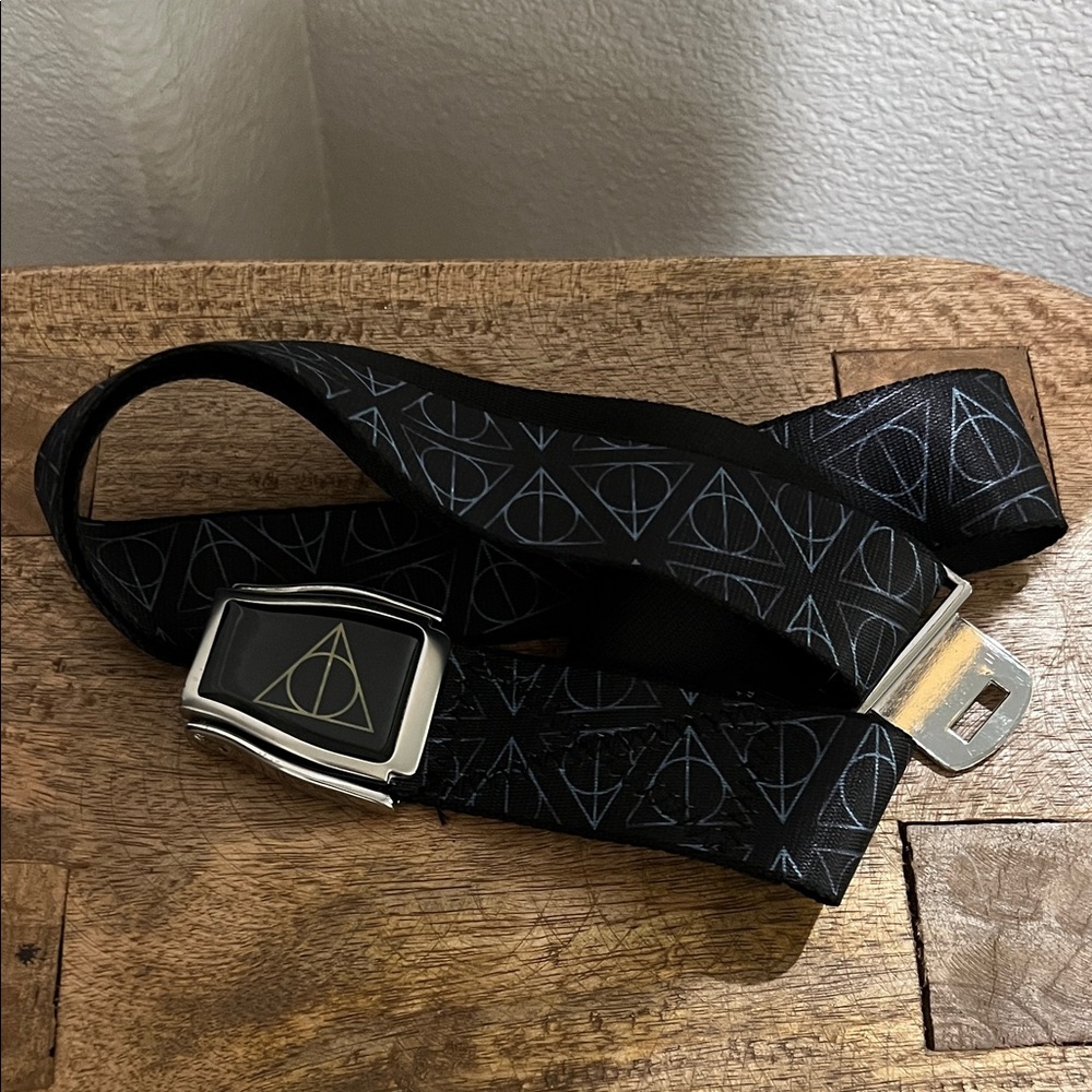 Harry Potter Black Geometric Patterned Men's Belt